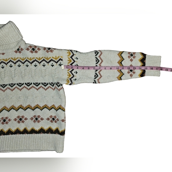 Evereve Womens Lyra Fair Isle Turtleneck Size Medium - Picture 9 of 15